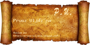Prusz Uljána névjegykártya